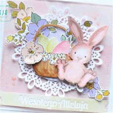 Kartka wielkanocna z akwarelowym króliczkiem "Hopping Bunnies"
